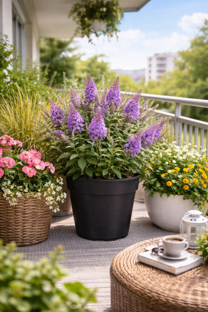 Буддлея Літл Ліла контейнерне озеленення